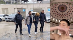 Camide yarı çıplak videoya gözaltı!
