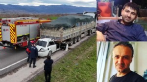 Cenaze yolunda feci kaza: TIR'a ok gibi saplandı!