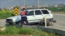 Feci kaza: Motosikletli kurtarılamadı!