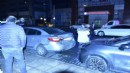 Kontrolden çıktı, park halindeki araçlara çarptı!