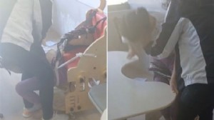 Otizmli çocukları derste iple bağladılar!