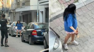 Sokak ortasında kılıçla dehşet saçtı!