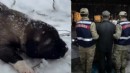 Yavru köpeğe eziyet: Kar üzerinde bekletti!